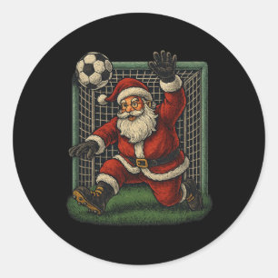 Voetbal Keeper Kerstman Kerst Sport Jongens Yo Ronde Sticker