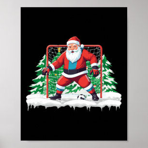 Voetbal Keeper Kerstman Voetbalspeler Jongens Kers Poster