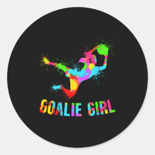 Voetbal Keeper Meisje Voetbal Doelman Vrouwelijke Ronde Sticker