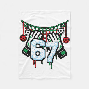 Voetbal Keeper Net 67 Sporten Pixel Druppelend Gra Fleece Deken