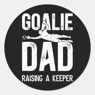 Voetbal Keeper Papa Die Een Voetbaldoelman Papa Op Ronde Sticker