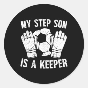 Voetbal Keeper Stiefvader Van Een Voetbal Keeper S Ronde Sticker