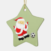 Voetbal kerst aandenken keramisch ornament (Links)