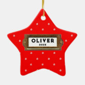 Voetbal kerst aandenken keramisch ornament (Achterkant)