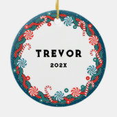 Voetbal Kerst Collectie Keramisch Ornament (Achterkant)