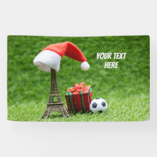 Voetbal Kerst Eiffeltoren Parijse Feestdag Spandoek