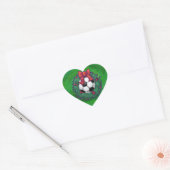 Voetbal kerst hart sticker (Envelop)