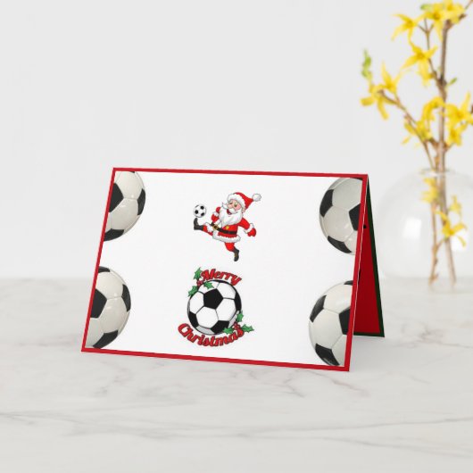 Voetbal Kerst Kaart (Gele Bloem)