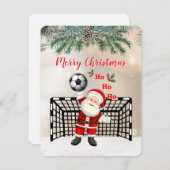 Voetbal Kerst Kaart Kerstman Voetbal (Voorkant / Achterkant)