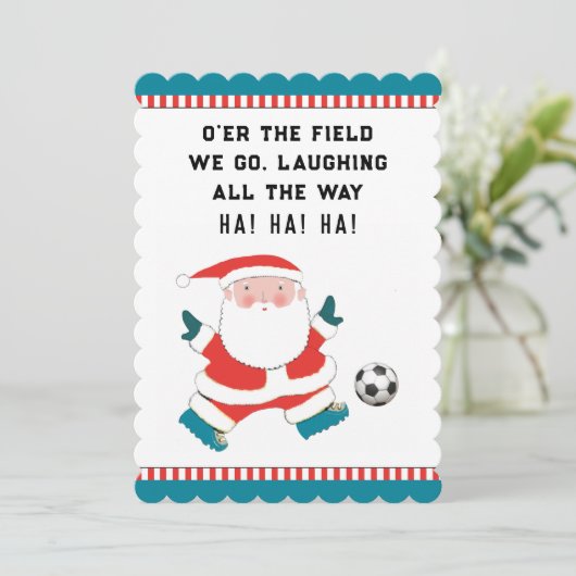 Voetbal Kerst Kaarten (Staand voorkant)