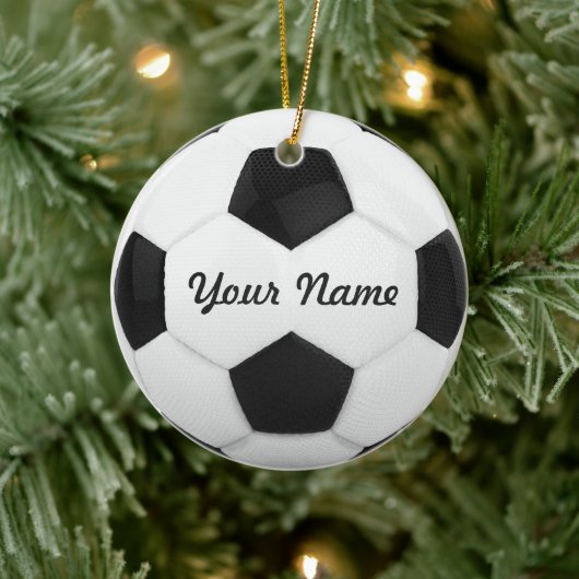 Voetbal Kerst Keramisch Ornament (Boom)