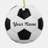 Voetbal Kerst Keramisch Ornament (Voorkant)