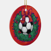 Voetbal kerst keramisch ornament (Rechts)