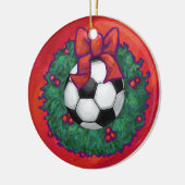 Voetbal kerst keramisch ornament (Links)