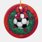 Voetbal kerst keramisch ornament (Achterkant)