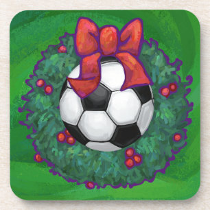 Voetbal kerst onderzetter