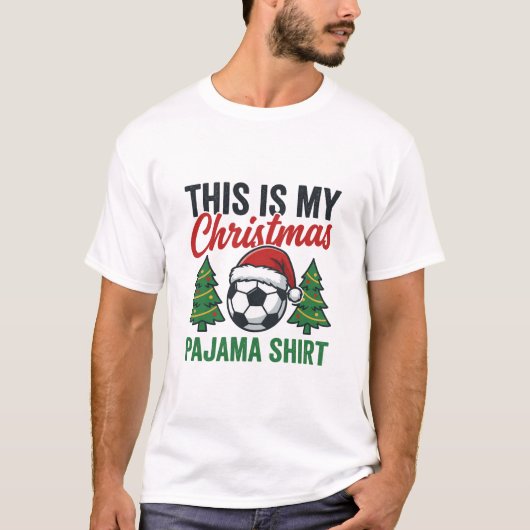 Voetbal Kerst Pyjama Shirt (Voorkant)