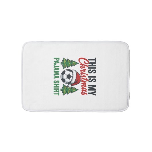 Voetbal Kerst Pyjama Shirt Badmat (Voorkant)