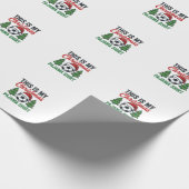 Voetbal Kerst Pyjama Shirt Cadeaupapier (Hoek)