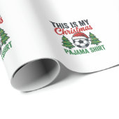 Voetbal Kerst Pyjama Shirt Cadeaupapier (Rol Hoek)