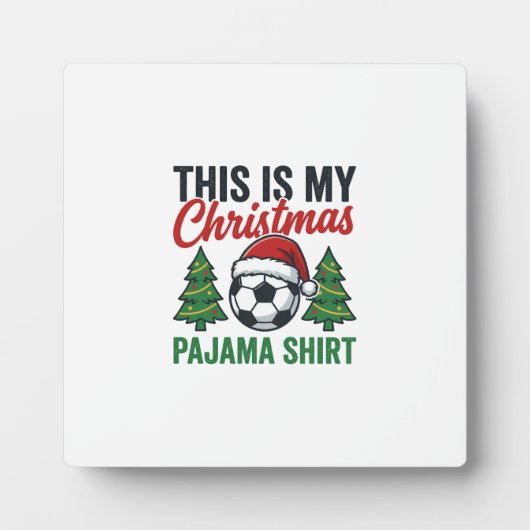 Voetbal Kerst Pyjama Shirt Fotoplaat (Voorkant)
