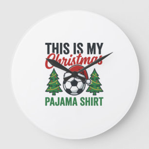 Voetbal Kerst Pyjama Shirt Grote Klok