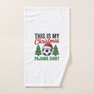 Voetbal Kerst Pyjama Shirt Handdoek
