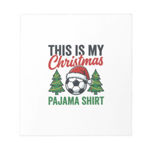 Voetbal Kerst Pyjama Shirt Notitieblok