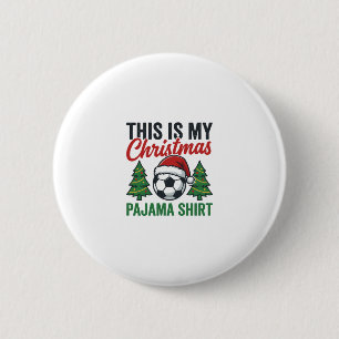 Voetbal Kerst Pyjama Shirt Ronde Button 5,7 Cm