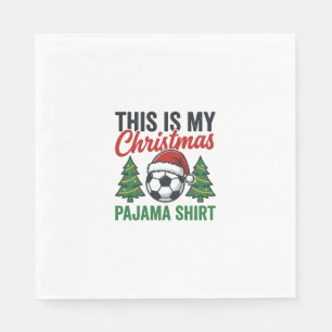 Voetbal Kerst Pyjama Shirt Servet