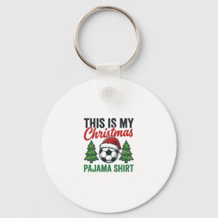 Voetbal Kerst Pyjama Shirt Sleutelhanger