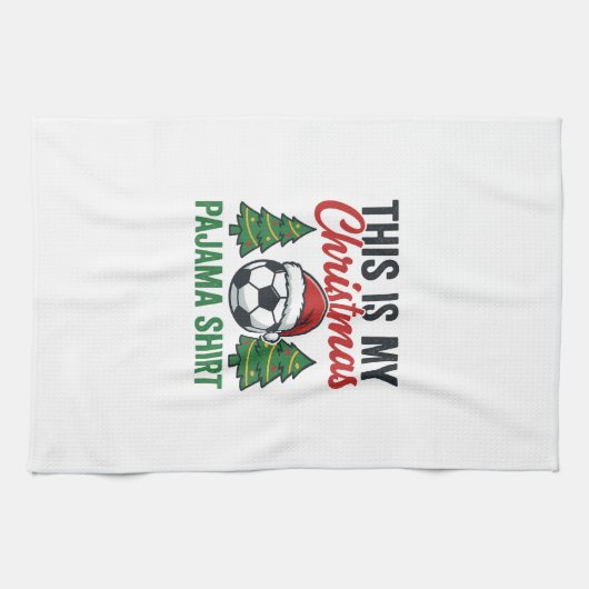 Voetbal Kerst Pyjama Shirt Theedoek (Horizontaal)