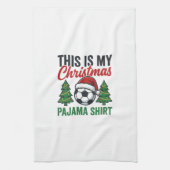 Voetbal Kerst Pyjama Shirt Theedoek (Verticaal)