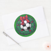 Voetbal kerst ronde sticker (Envelop)