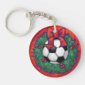 Voetbal kerst sleutelhanger (Voorkant)