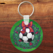 Voetbal kerst sleutelhanger (Voorkant)