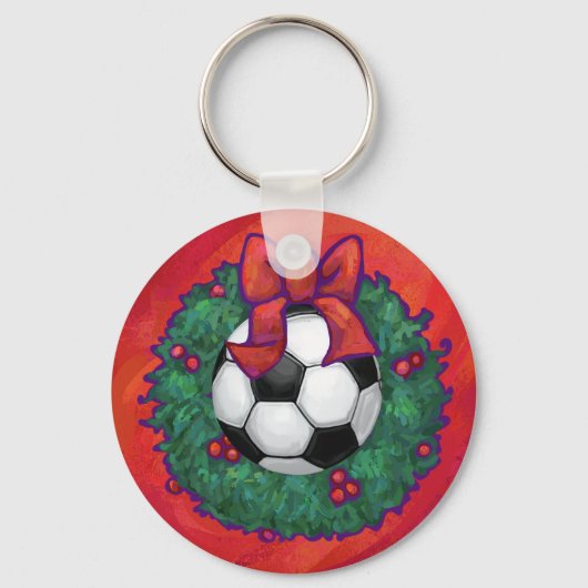 Voetbal kerst sleutelhanger (Voorkant)