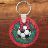 Voetbal kerst sleutelhanger (Voorkant)