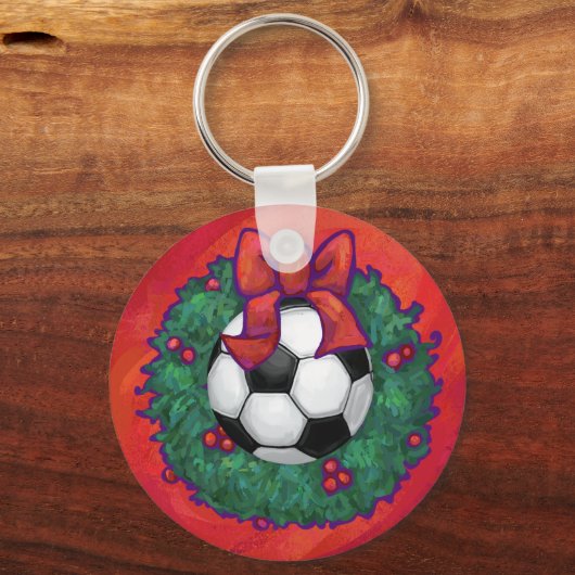 Voetbal kerst sleutelhanger (Voorkant)