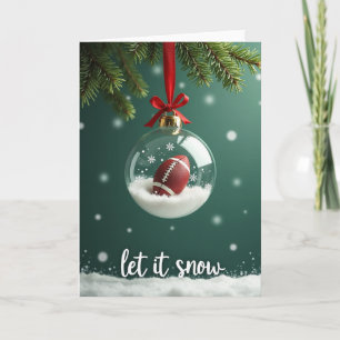 Voetbal Kerst Sneeuwbol Kaart