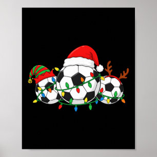 Voetbal Kerst Speler Sinterklaas Hoed Xmas Sport M Poster