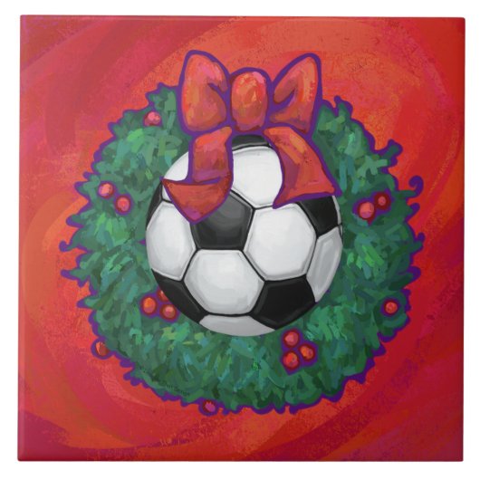 Voetbal kerst tegeltje (Voorkant)