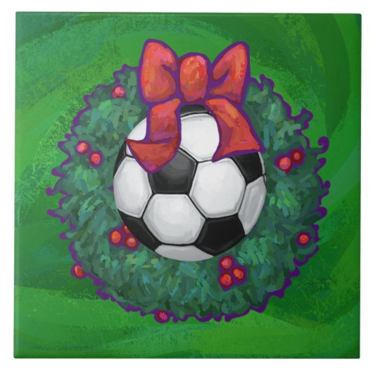 Voetbal kerst tegeltje (Voorkant)