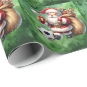 Voetbal Kerst thema voor Speler met bal Cadeaupapier (Rol Hoek)