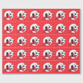 Voetbal Kerst thema voor Speler met bal Cadeaupapier (Vlak)