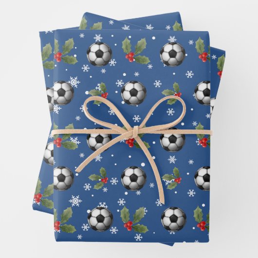 Voetbal Kerst Wrapping Paper Voetbal coach (In situ)