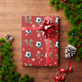 Voetbal Kerst Wrapping Paper Voetbal Wrapping Cadeaupapier