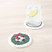 Voetbal kerst zandsteen onderzetter (Zijkant)