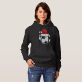 Voetbal Kerstbal Kerstman Hoed Grappig Sport Kerst Hoodie (Voorkant volledig)
