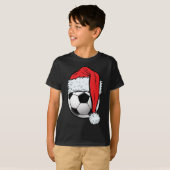 Voetbal Kerstbal Kerstman Hoed Grappige Sport Kers T-shirt (Voorkant volledig)